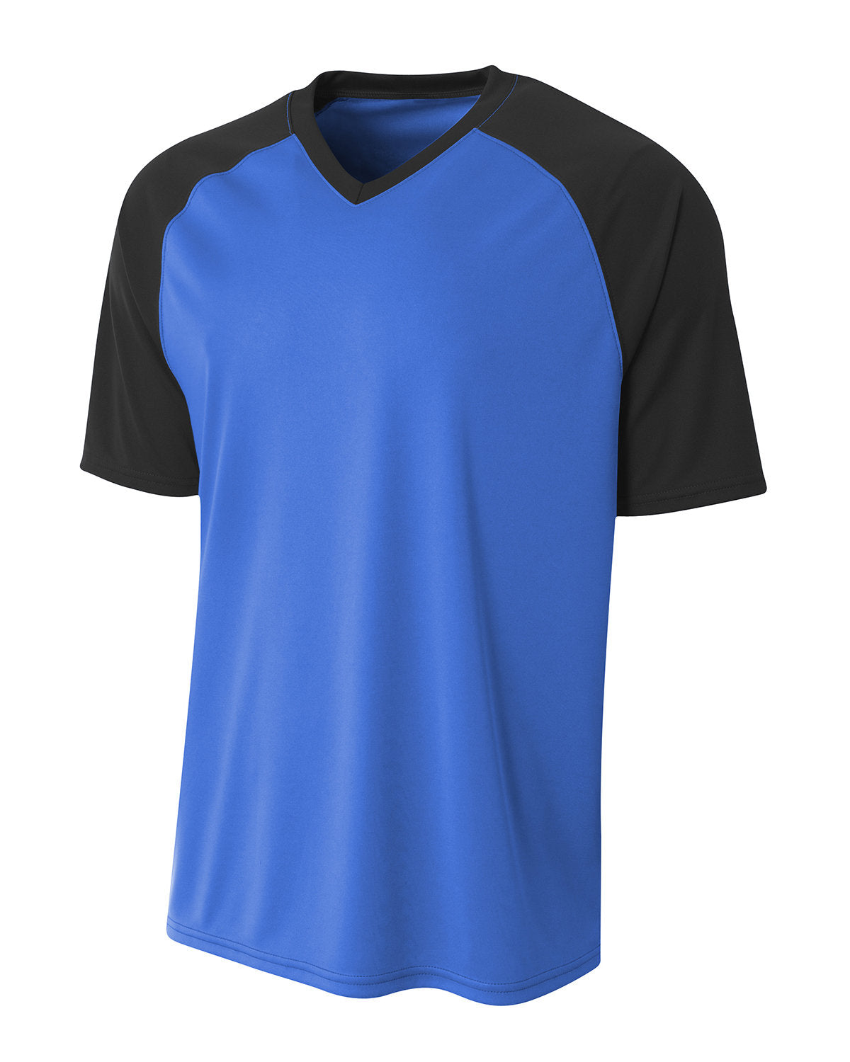 A4 Youth Polyester V-Neck Strike Jersey with Contrast Sleeves A4