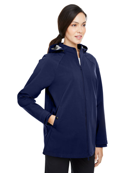 North End Ladies' City Hybrid Soft Shell Hooded Jacket North End