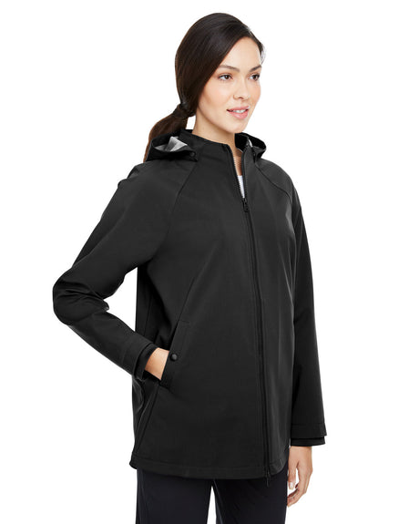 North End Ladies' City Hybrid Soft Shell Hooded Jacket North End