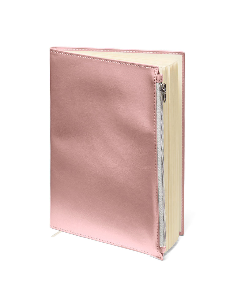 Prime Line Softbound Metallic Foundry Journal With Zipper Pocket