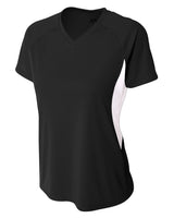 A4 Ladies' Color Block Performance V-Neck T-Shirt A4
