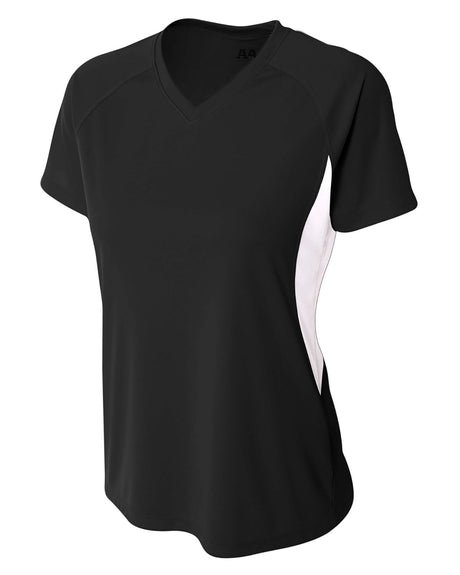 A4 Ladies' Color Block Performance V-Neck T-Shirt A4
