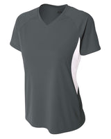 A4 Ladies' Color Block Performance V-Neck T-Shirt A4