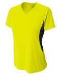 A4 Ladies' Color Block Performance V-Neck T-Shirt A4