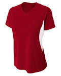 A4 Ladies' Color Block Performance V-Neck T-Shirt A4