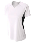 A4 Ladies' Color Block Performance V-Neck T-Shirt A4