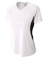 A4 Ladies' Color Block Performance V-Neck T-Shirt A4