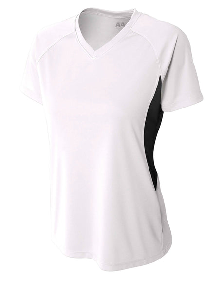 A4 Ladies' Color Block Performance V-Neck T-Shirt A4