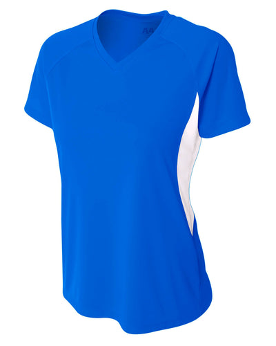 A4 Ladies' Color Block Performance V-Neck T-Shirt