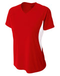 A4 Ladies' Color Block Performance V-Neck T-Shirt A4