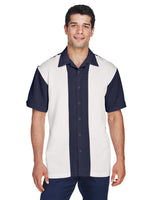 Harriton Men's Two-Tone Camp Shirt Harriton