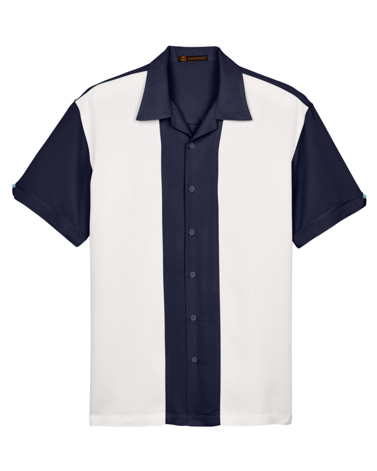 Harriton Men's Two-Tone Camp Shirt Harriton