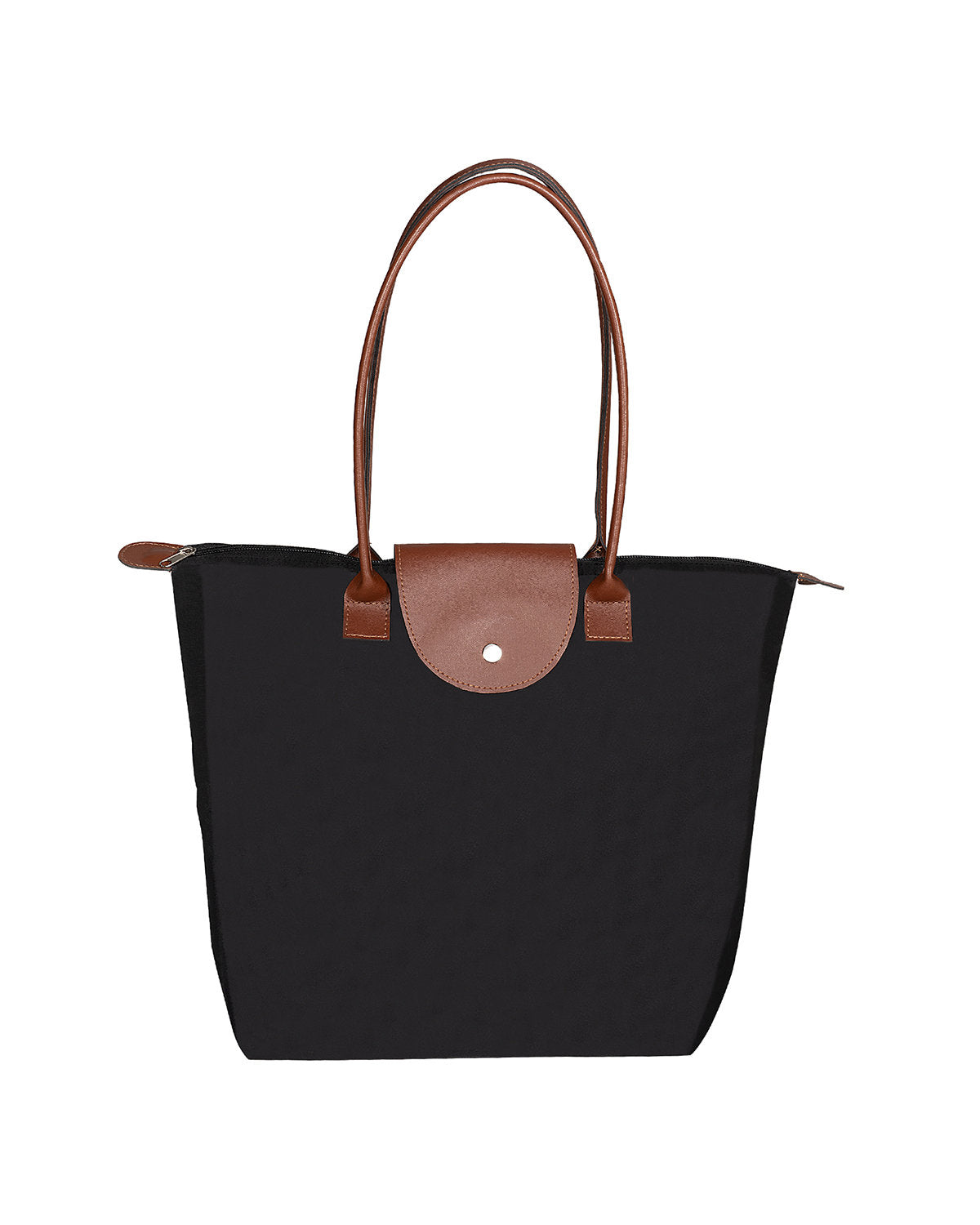 Prime Line Folding Tote With Leather Flap Closure Prime Line