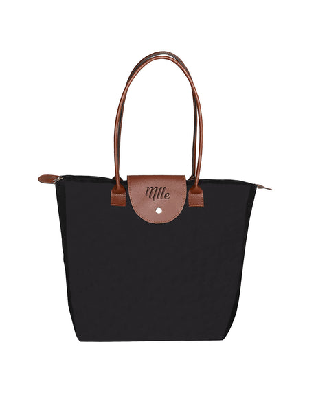 Prime Line Folding Tote With Leather Flap Closure Prime Line
