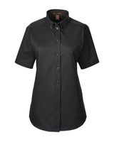 Harriton Ladies' Foundation 100% Cotton Short-Sleeve Twill Shirt with Teflon™ Harriton