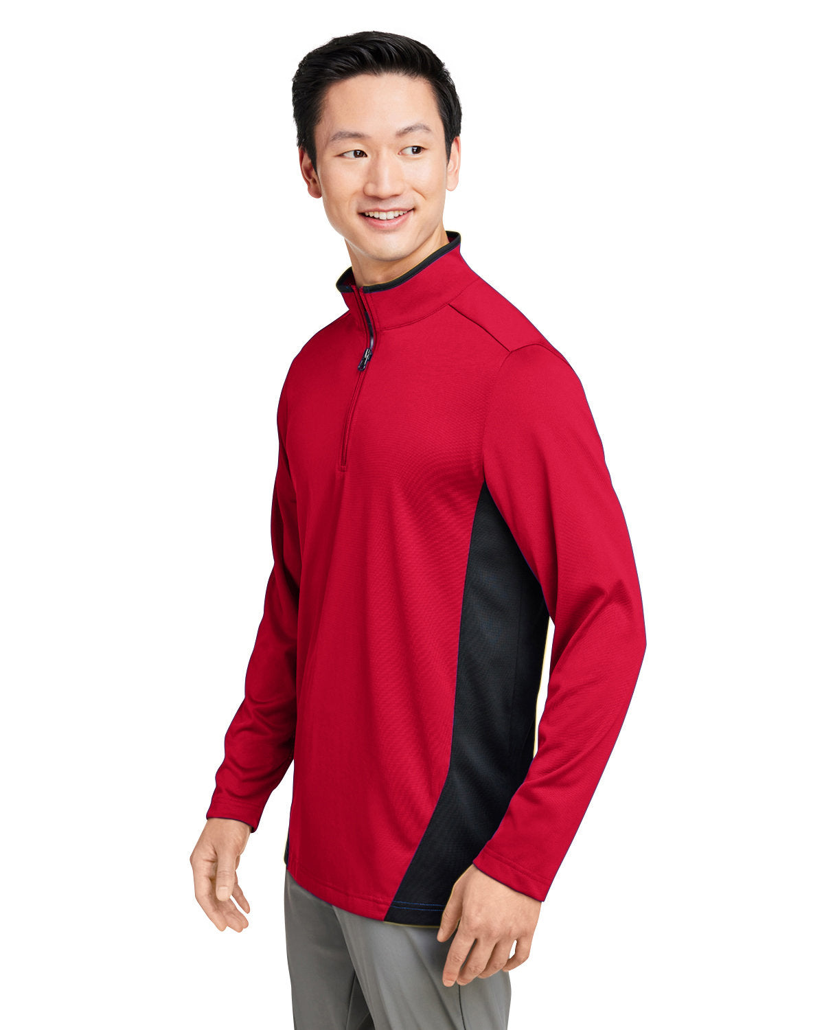 Harriton Men's Flash Snag Protection Plus IL Colorblock Quarter-Zip Harriton