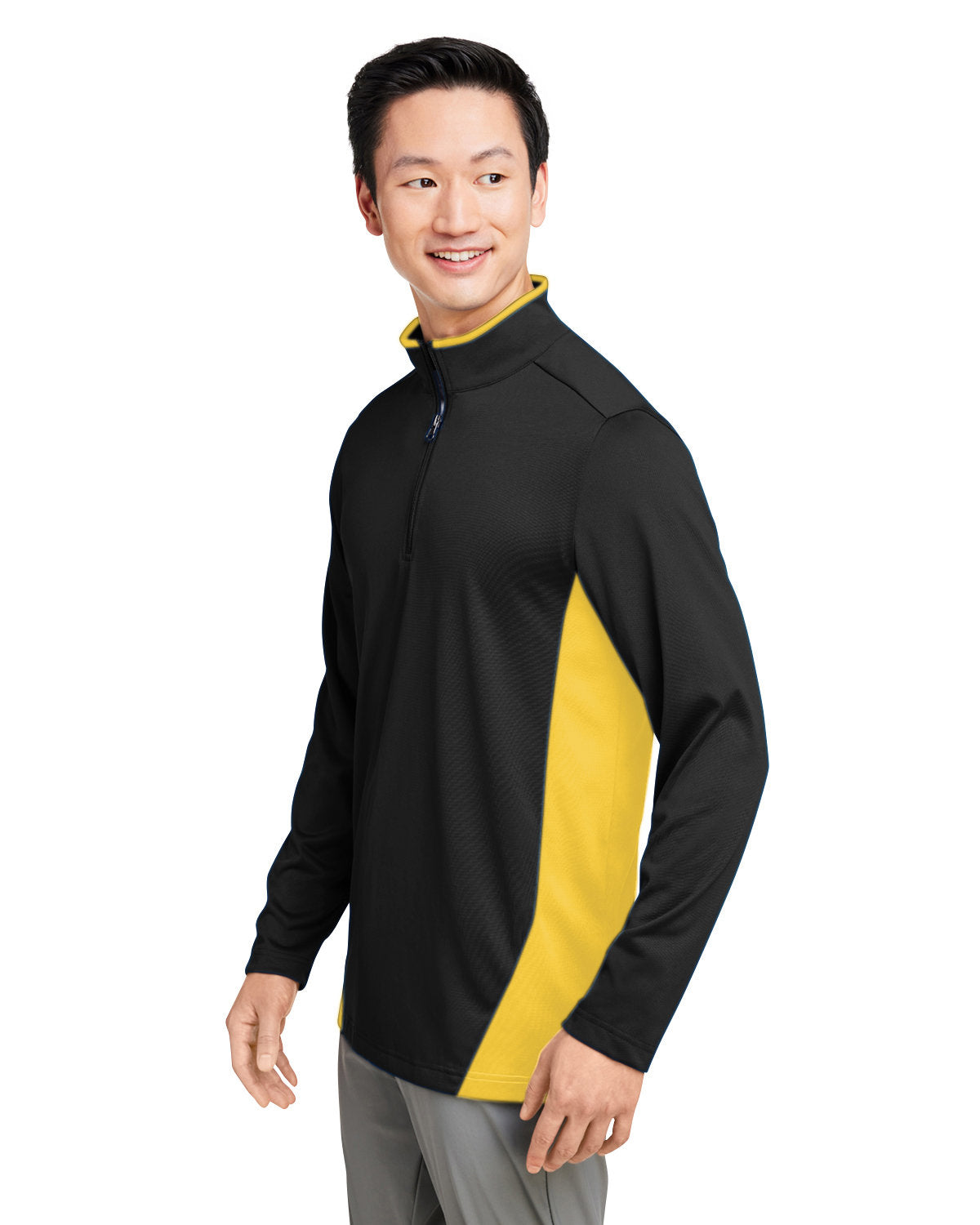 Harriton Men's Flash Snag Protection Plus IL Colorblock Quarter-Zip Harriton