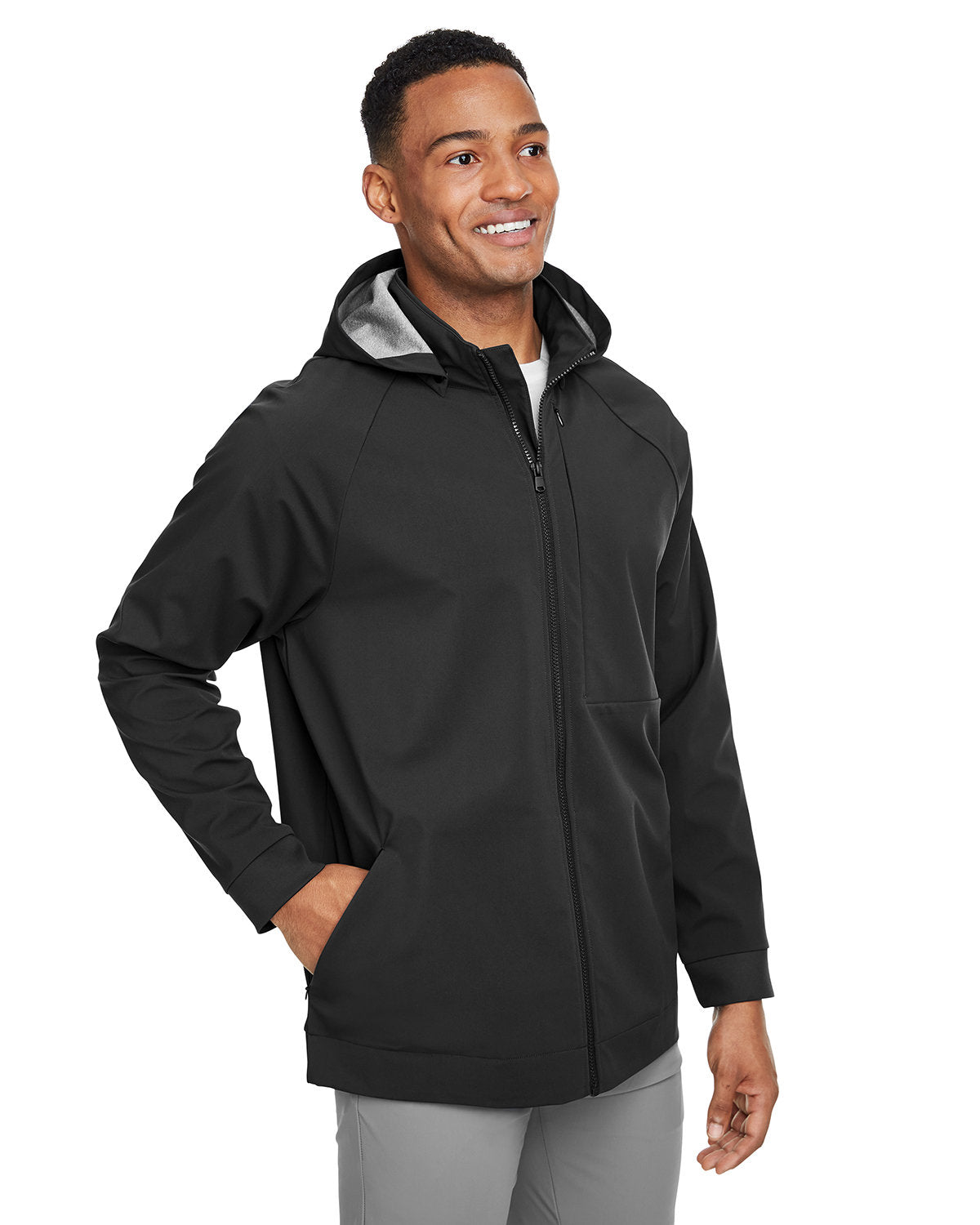 North End Men's City Hybrid Soft Shell Hooded Jacket North End