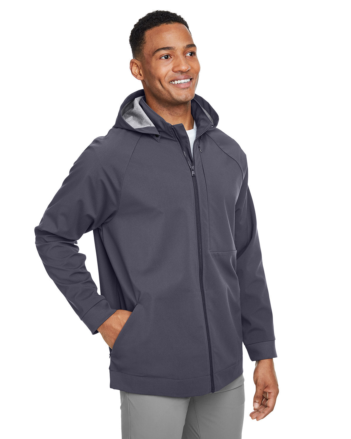 North End Men's City Hybrid Soft Shell Hooded Jacket North End