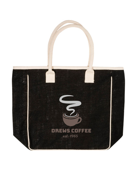 Prime Line Seville Jute Canvas Tote Prime Line