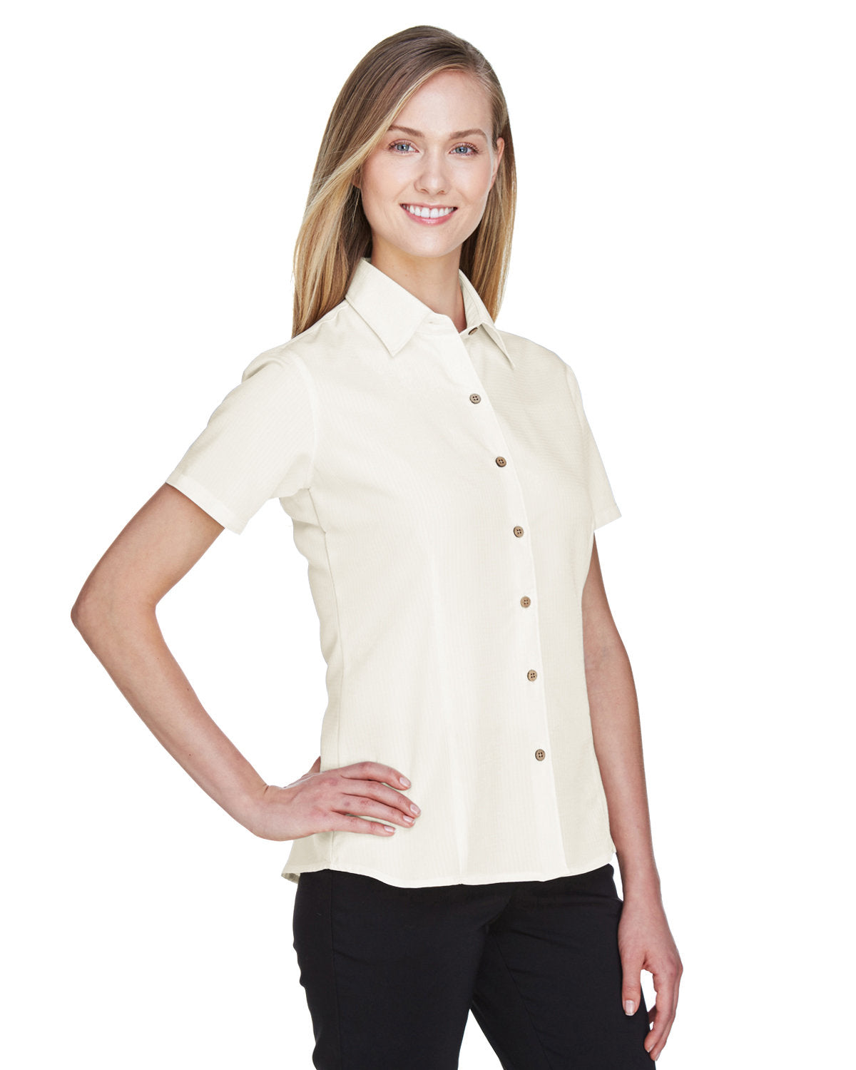 Harriton Ladies' Barbados Textured Camp Shirt Harriton