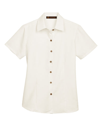 Harriton Ladies' Barbados Textured Camp Shirt