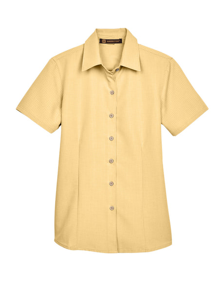 Harriton Ladies' Barbados Textured Camp Shirt Womens Apparel Shirts & Tops