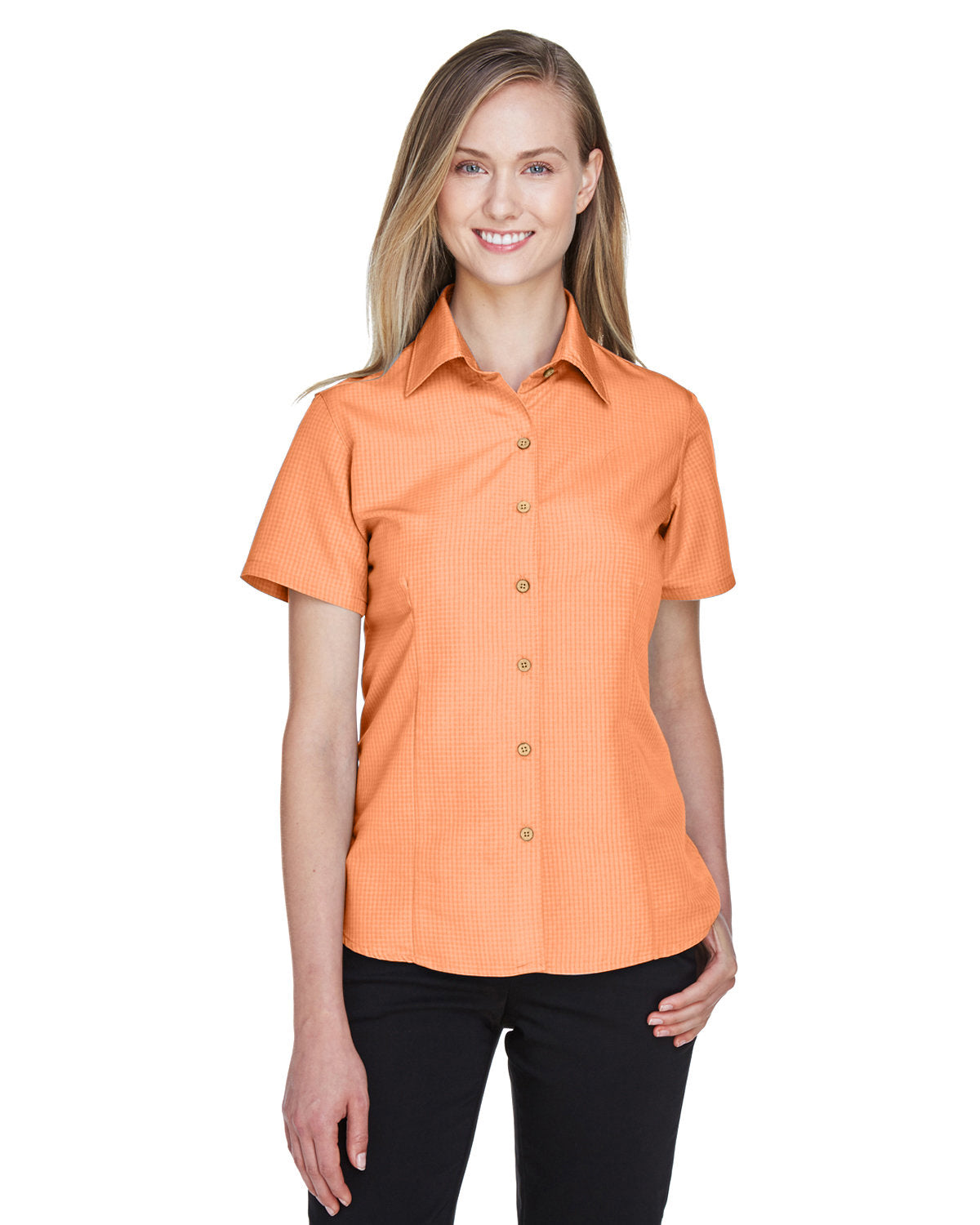 Harriton Ladies' Barbados Textured Camp Shirt Harriton