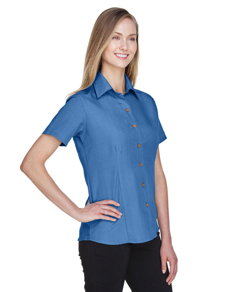 Harriton Ladies' Barbados Textured Camp Shirt Womens Apparel Shirts & Tops