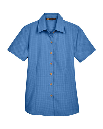 Harriton Ladies' Barbados Textured Camp Shirt
