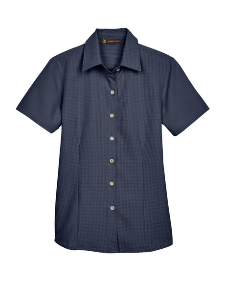 Harriton Ladies' Barbados Textured Camp Shirt Womens Apparel Shirts & Tops