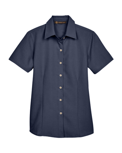 Harriton Ladies' Barbados Textured Camp Shirt