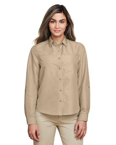 Harriton Ladies' Key West Long-Sleeve Performance Staff Shirt