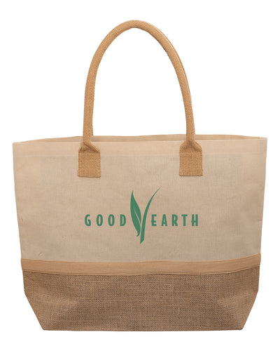 Prime Line Wanderlust Laminated Jute And Canvas Tote