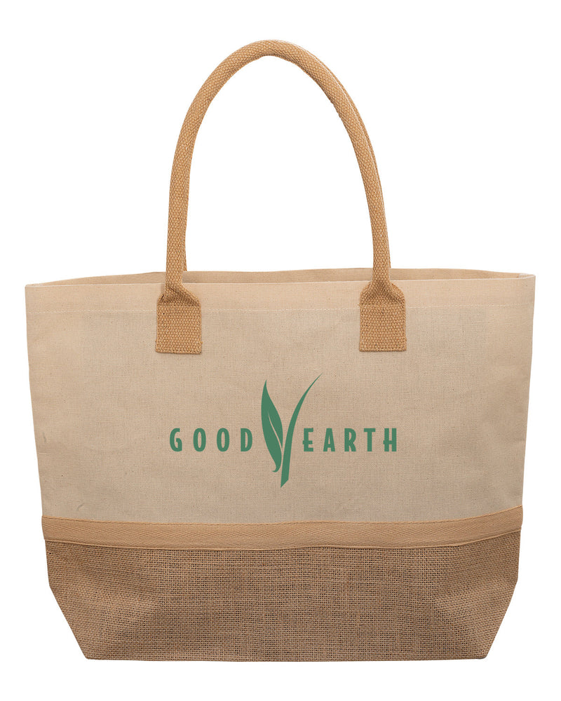 Prime Line Wanderlust Laminated Jute And Canvas Tote