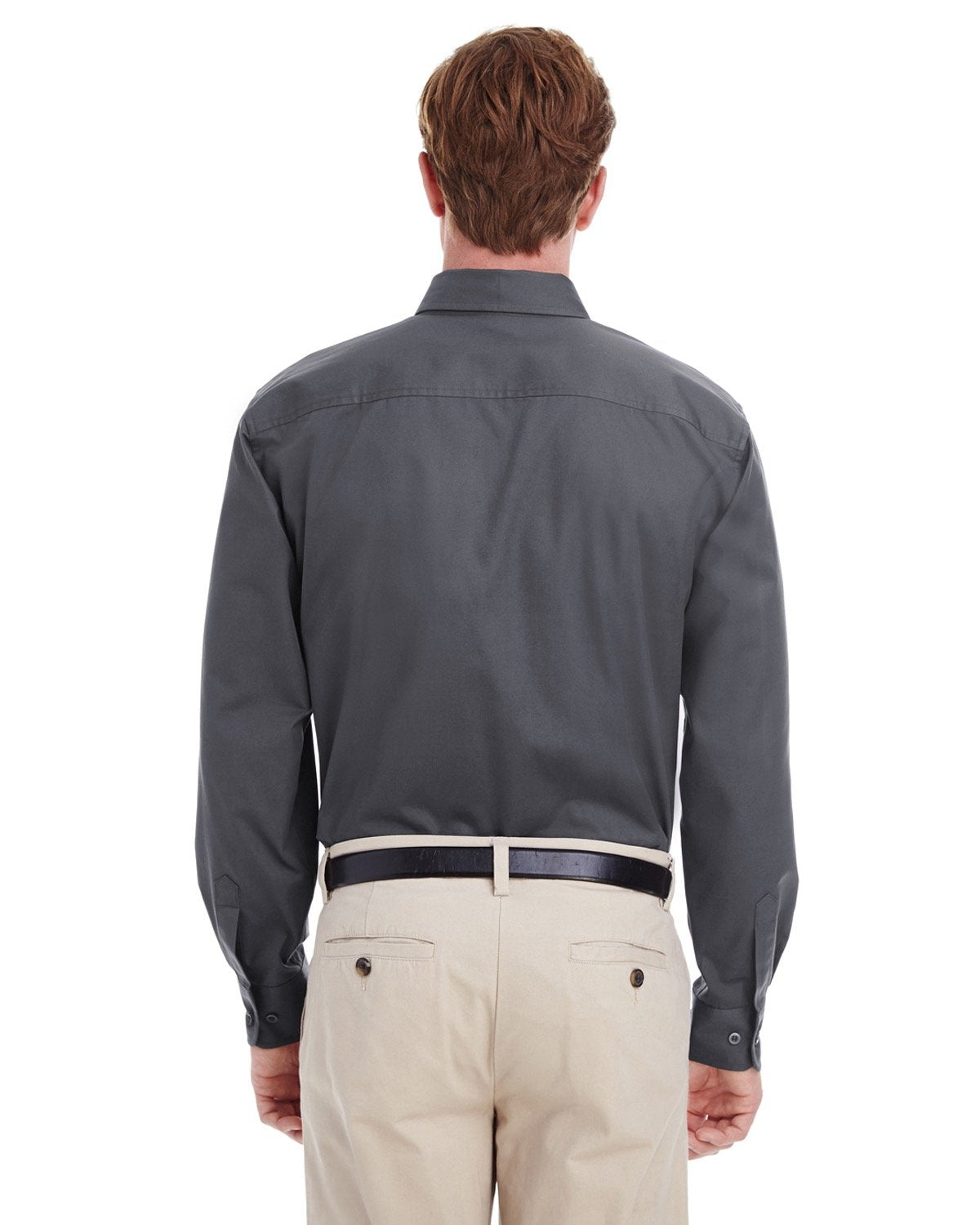 Harriton Men's Foundation 100% Cotton Long-Sleeve Twill Shirt with Teflon™ Harriton