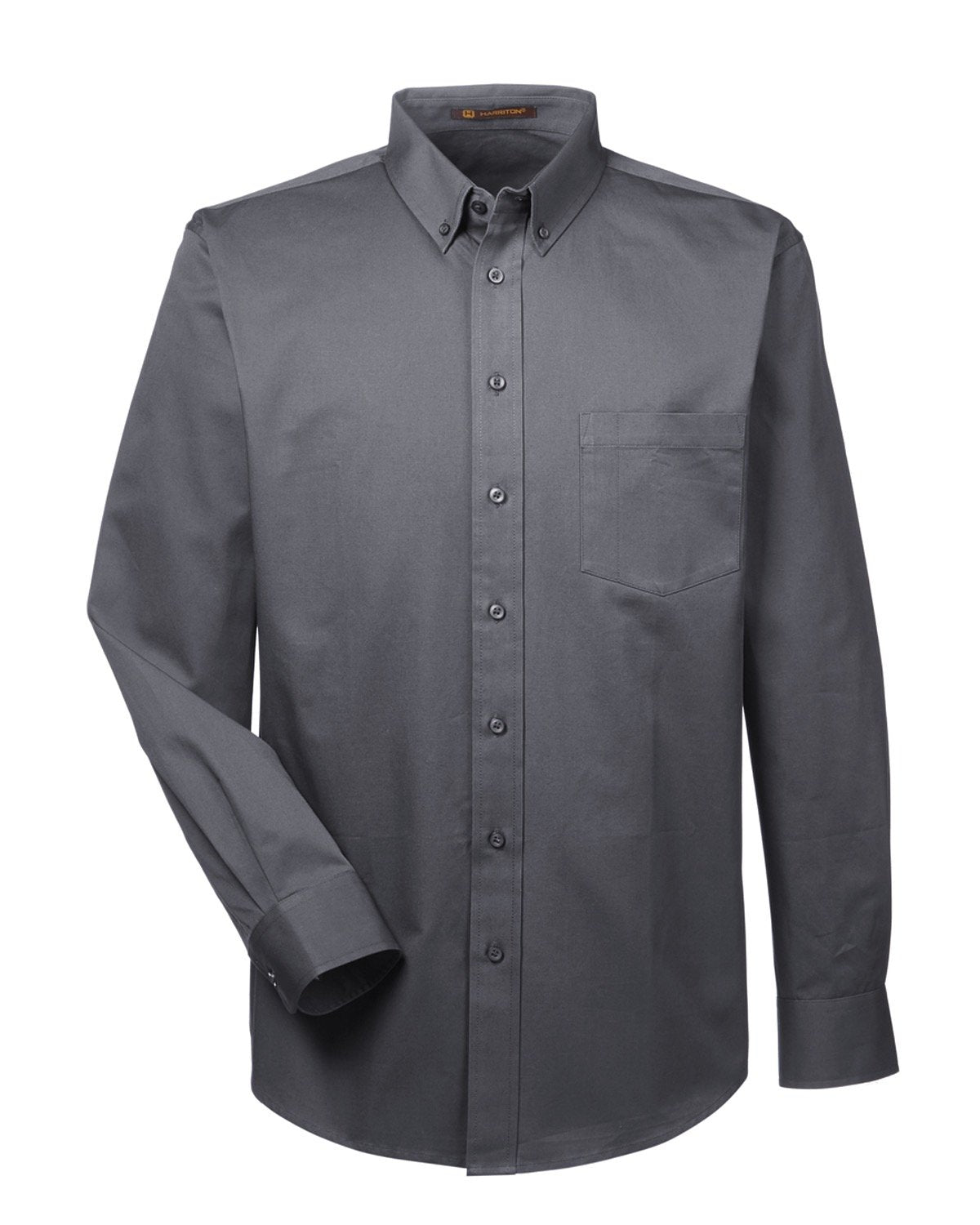 Harriton Men's Foundation 100% Cotton Long-Sleeve Twill Shirt with Teflon™ Harriton