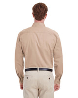 Harriton Men's Foundation 100% Cotton Long-Sleeve Twill Shirt with Teflon™ Harriton