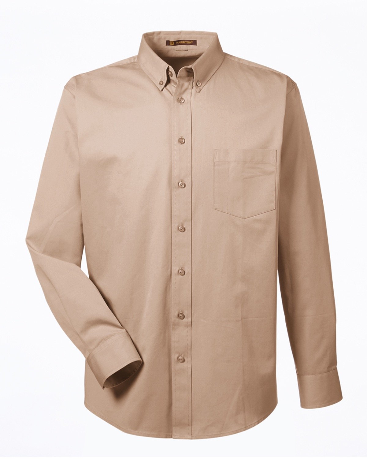 Harriton Men's Foundation 100% Cotton Long-Sleeve Twill Shirt with Teflon™ Harriton