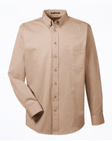 Harriton Men's Foundation 100% Cotton Long-Sleeve Twill Shirt with Teflon™ Harriton