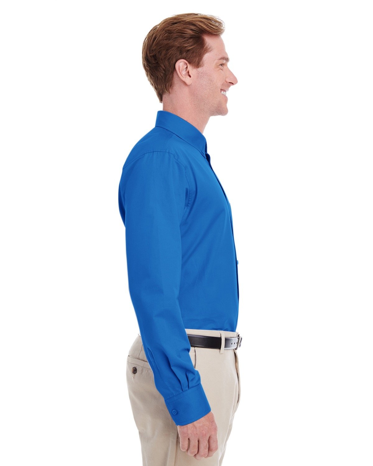 Harriton Men's Foundation 100% Cotton Long-Sleeve Twill Shirt with Teflon™ Harriton