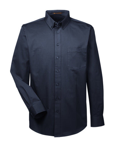 Harriton Men's Foundation 100% Cotton Long-Sleeve Twill Shirt with Teflon™