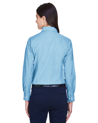Harriton Ladies' Long-Sleeve Oxford with Stain-Release