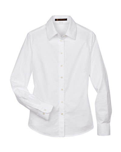 Harriton Ladies' Long-Sleeve Oxford with Stain-Release