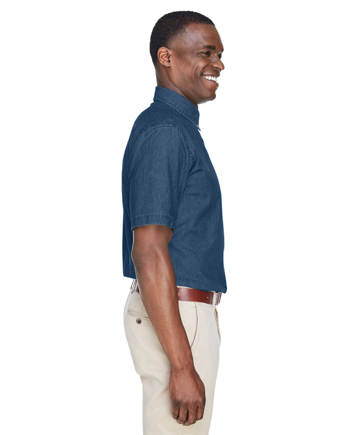 Harriton Men's 6.5 oz. Short-Sleeve Denim Shirt Harriton