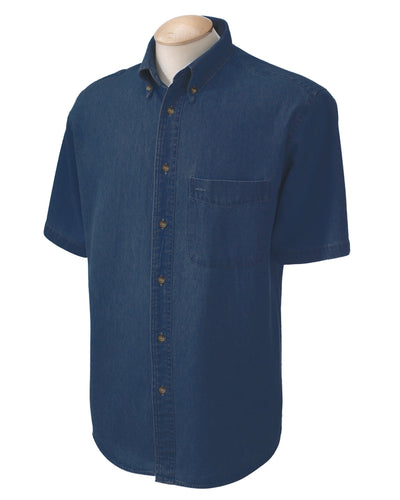 Harriton Men's 6.5 oz. Short-Sleeve Denim Shirt