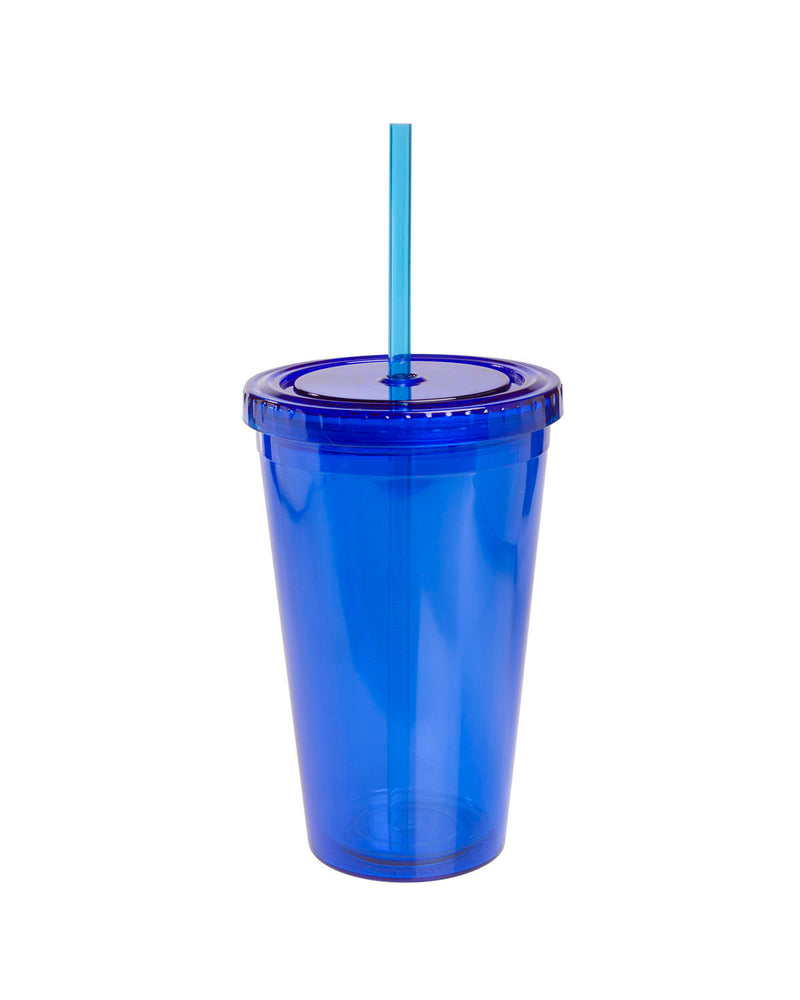 Double Wall Acrylic Tumbler with Straw (16 Oz., 6.25)