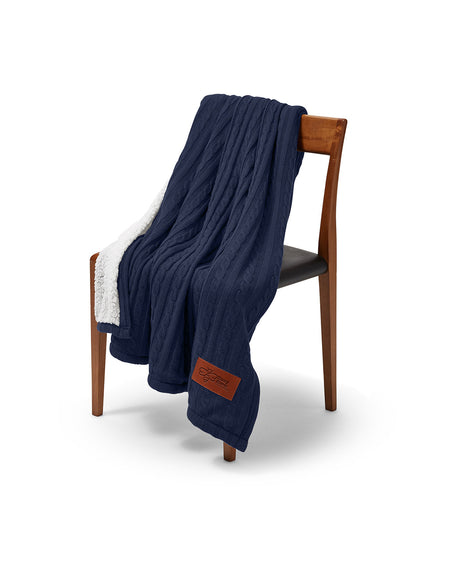 Leeman Cable Knit Sherpa Throw - Quantity 10 Leeman