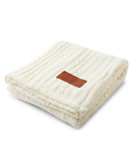 Leeman Cable Knit Sherpa Throw - Quantity 10 Leeman