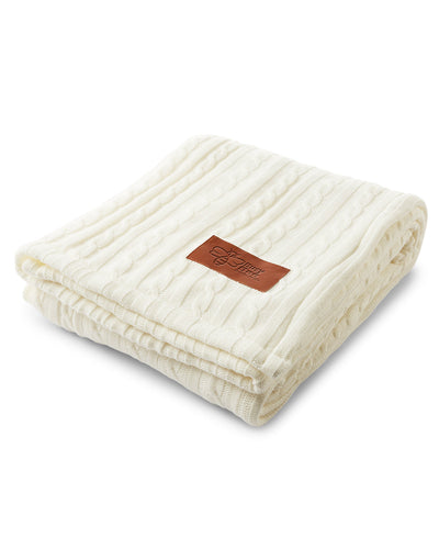 Leeman Cable Knit Sherpa Throw
